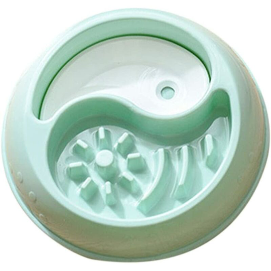 Slow Feeding Dog Bowls, Anti-Slip Slow Feeder, Anti-Slip Interactive Anti-bloat Dog Bowl, Non-Toxic Food Water Feeder (Color: Green)