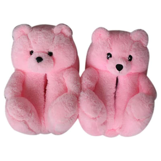 Ilovemilan - Women's Plush Bear Slippers Home Indoor Soft Anti-Slip Cute Winter Warm Floor Shoes Slippers Cartoon