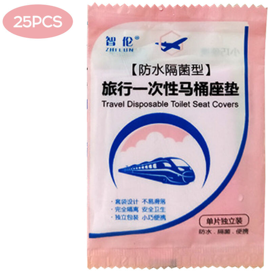 Portable Disposable Toilet Seat Cover Waterproof Anti-Dust Single Chip Packaging Travel Toilet Seat Cover Pink