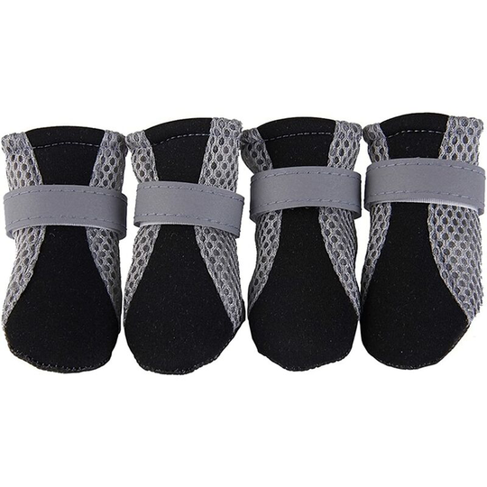 Dog boots 4 Pcs/set Pet Dog Rain ShoesDog Booties Rubber Waterproof Dog Cat Rain Shoes Autumn And Winter(black,S)