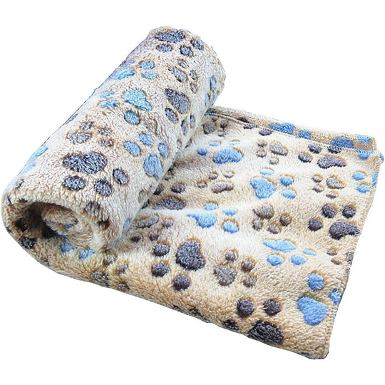 Blanket Pet Cushion Small Dog Cat Bed Soft Warm Sleep Mat Puppy Kitten Soft Blanket Doggy Warm Bed Quilt Mat Paw Print Cushion, Brown l