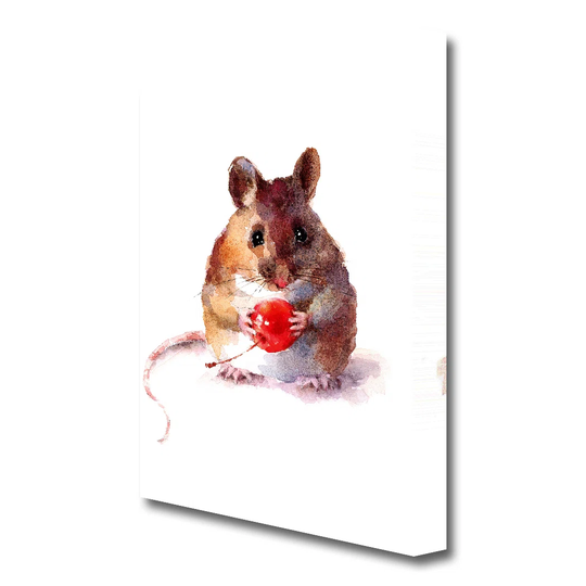 Cherry Mouse Kitchen - Wrapped Canvas Painting Print