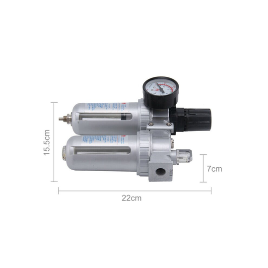 Air Tool Line Regulator Lubricator Water Trap Filter Gauge Spraying Regulates