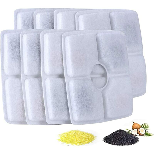 Modou - Pet Fountain Replacement Filters 84oz/2.5L Automatic Dog Water Dispenser Ion Exchange Resin and Coconut Shell Activated Carbon for Dog and