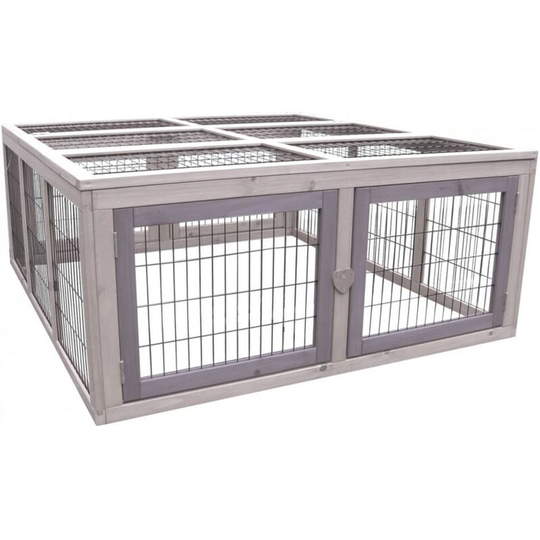 Flamingo - Rabbit Hutch Arena Cottage 107x116x47 cm Grey Grey