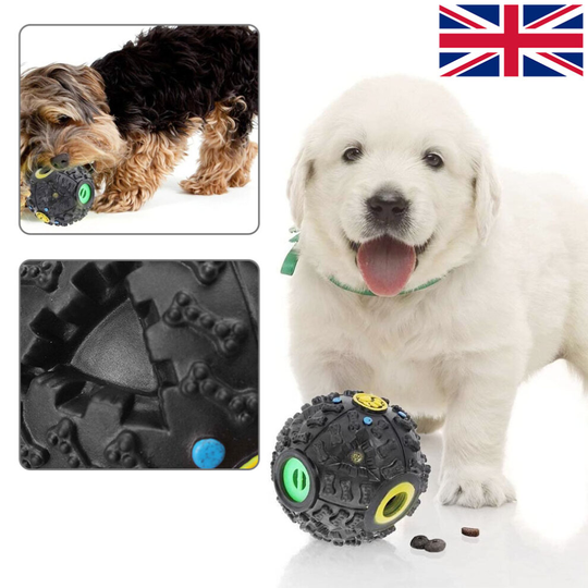Pet Dog Giggle Ball Tough Treat Sound Activity Training Squeaky Chew
