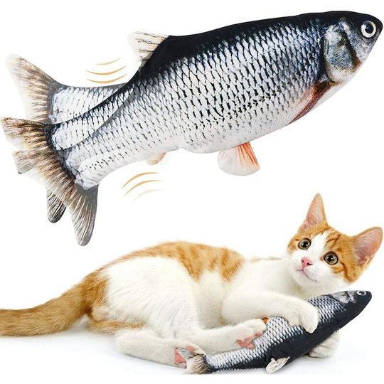 Floppy Fish Cat Toy, Moving Fish Toy for Cats, Interactive Flopping Cat Kicker Fish Toy, Dancing Wiggle Fish Catnip Toys, Electric Realistic Funny