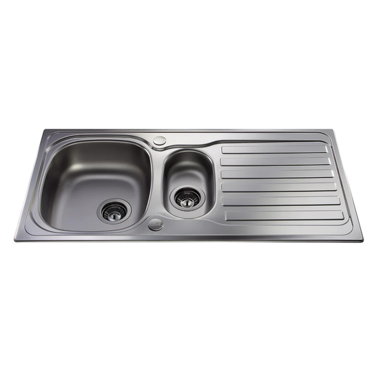 100cm x 50cm 1.5 Bowl Inset Kitchen Sink with Taps