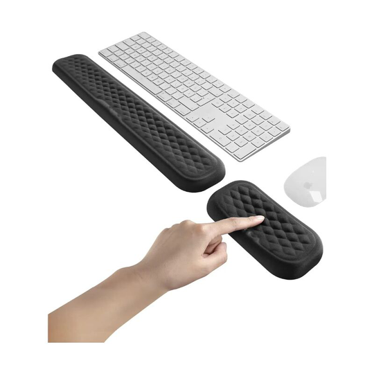 Sun Flowergb - Wrist Rest Memory Foam Keyboard and Mouse Pad Anti-Slip Wrist Rest Kit, Wrist Rest Pad for Computer and Laptop Protect Wrist - Black