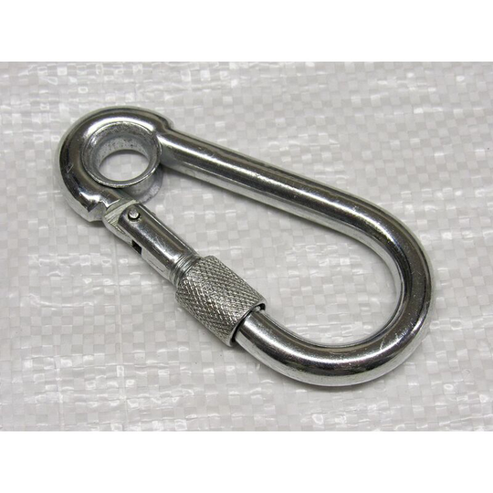 10MM Zinc Plated Carbine Hook With Screw Nut And Eyelet - Marine Secure Gate Rope Karabina bzp