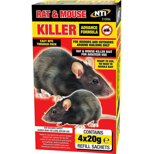 New 20G x 24 sachet rat mouse killer bait pest quick control treatment poison