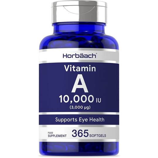 Vitamin A 10,000IU | 365 Softgel Capsules | High Strength | for Normal Skin & Vision | Non-GMO, Gluten Free Supplement