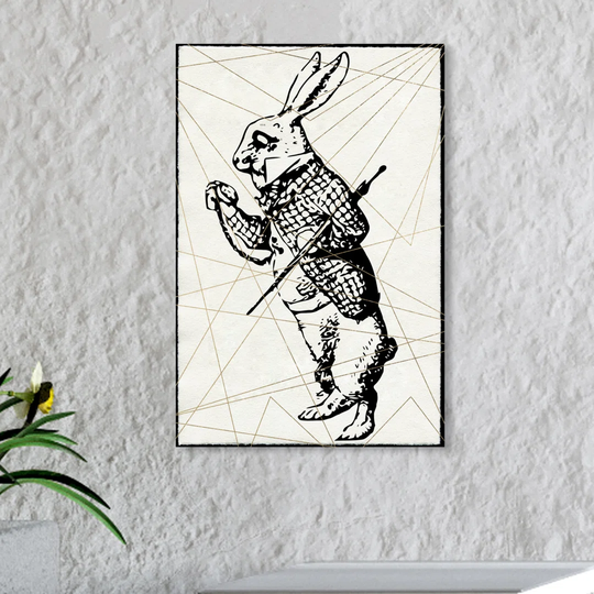 'White Rabbit' Graphic Art on Wrapped Canvas