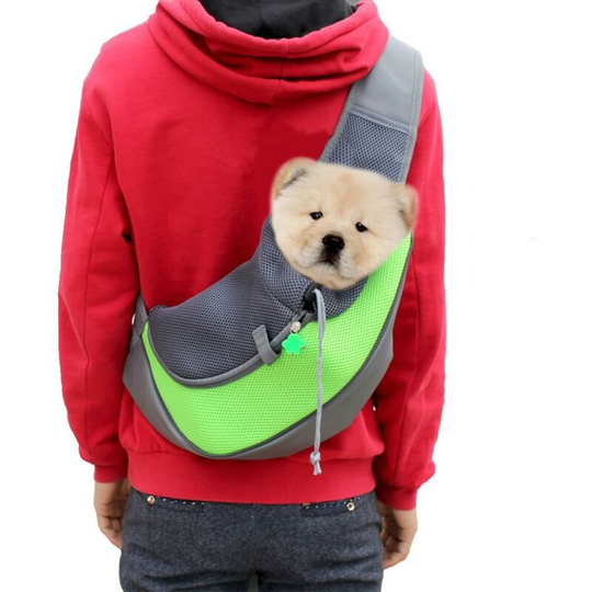 Soft Mesh Hands Free Single Shoulder Pet Carrier Backpack, for Puppy Guinea Pig, Green (l)
