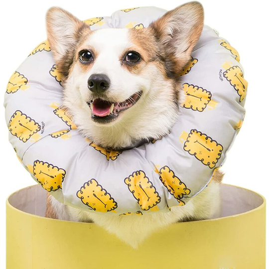 Soft Dog Collar Adjustable Pet Wound Protection Collar Anti-Leak Anti-Bite Pet Collar Postoperative Use-L