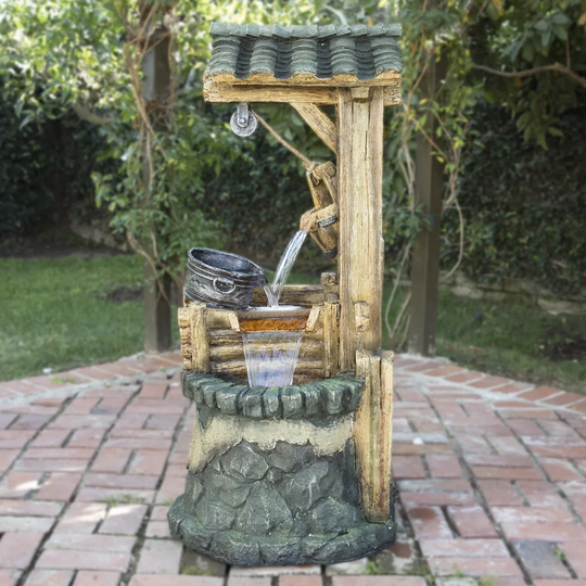 Water Resin and Fibreglass Well Fountain with Light