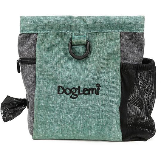 Dog Treat Pouch Food Dispenser Traning Bag Waist Bag Dog Walking Pet Bag,model:Green - model:Green