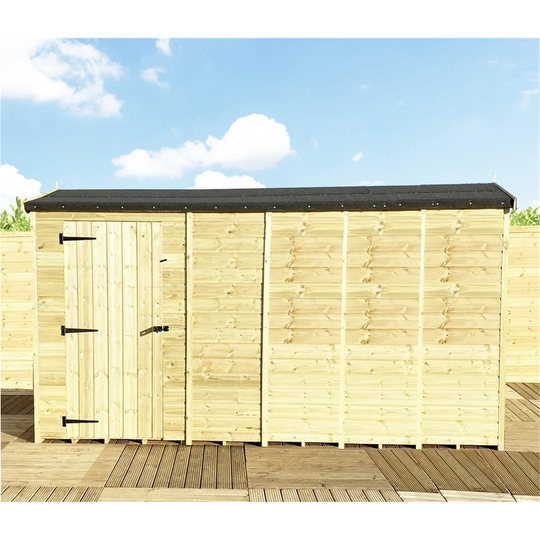 Sairsingh 14 ft. W x 4 ft. D Solid Wood Garden Shed