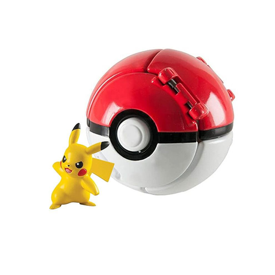 (Pikachu 5) Pokemon Poke Ball Action Figure Model Toys Pikachu Charmander Litten Rockruff