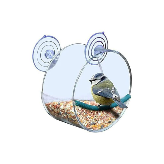 Clear Acrylic Window Feeders with 2 Super Powerful Suction Cups - Enjoy birds up close while feeding your wild birds.