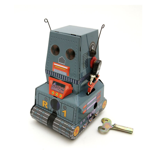 Robot Tank Tin Toy Windup Clockwork Classic Vintage Tank Robot Photography Prop for Adult Collection Children Tin Toys