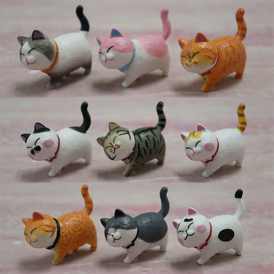 Perle Rare - Car Decoration Cat Vehicle Interior Decoration Kitten Cat Figures Gifts Car Accessories (Warm Color)