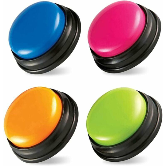 Bearsu - Recordable Buzzer, Easy-to-Carry Voice Recording Button, Answering Button for Children's Interactive Toys, Pet Communication Button, Dog