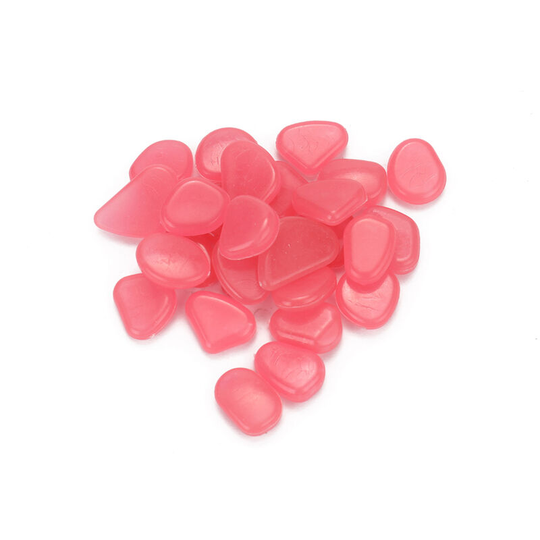 Asupermall - 500pcs Glow in the Dark Garden Pebbles for Walkways Aquarium Decor Plants Luminous Stones - Pink