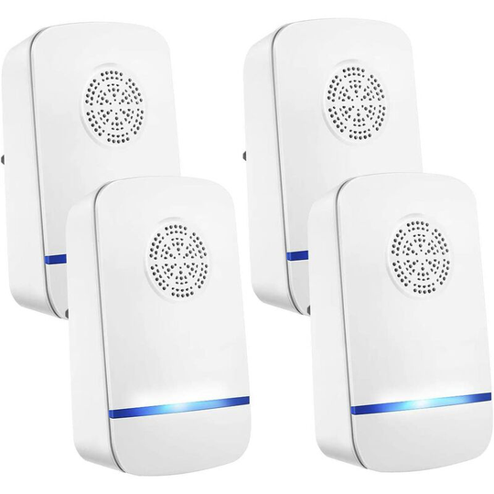 Tinor - Ultrasonic Pest Repeller, 4 Pack Electronic Plug In Pest Control Repellent Indoor, Repeller Spiders Mouse Insects Cockroach Mosquitoes Mice
