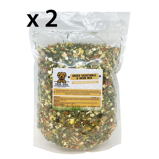 (2kg) Dried Vegetable & Herb Mix for Dogs - Raw Food, BARF Diet, Natural Veg Mix