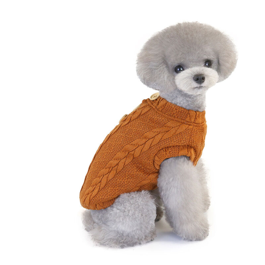 Sweater for Small Dog Warm Puppy Coat Clothes for Dog Cat Pet Knit Jumper Fleece Winter Coats Jacket Vest Costume Chihuahua Dachshund (xl, Brown)