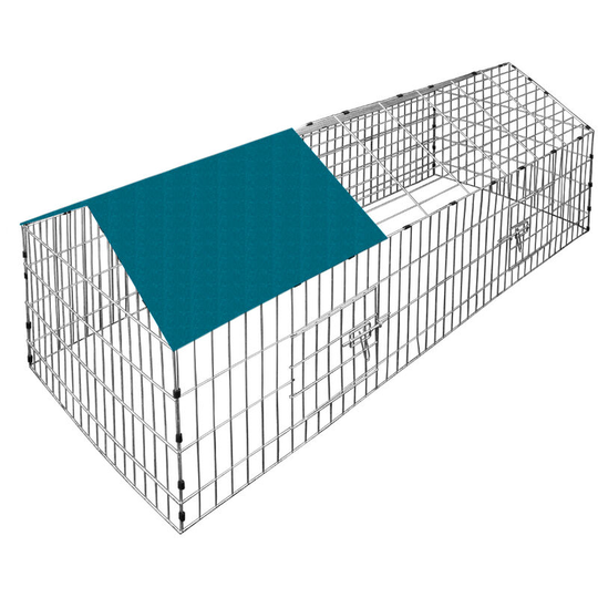 Cadoca - Metal Rabbit Run Cage Enclosure Playpen Hutch Small Animal Guinea Pig Chicken Green