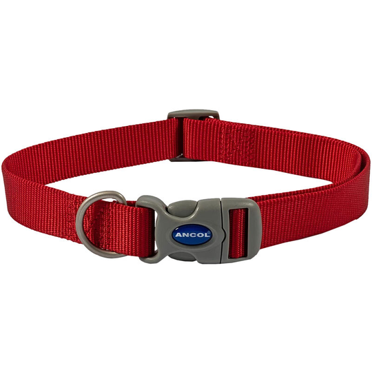 Viva Adjustable Dog Collar (30cm - 50cm) (Red) - Red - Ancol
