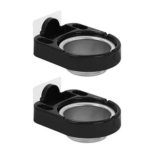 Betterlifegb - Ashtray,Betterlife 2 Pieces Wall Mounted Ashtray, Stainless Steel Ashtray, With Groove for Placing Cigarette Boxes and Lighters for