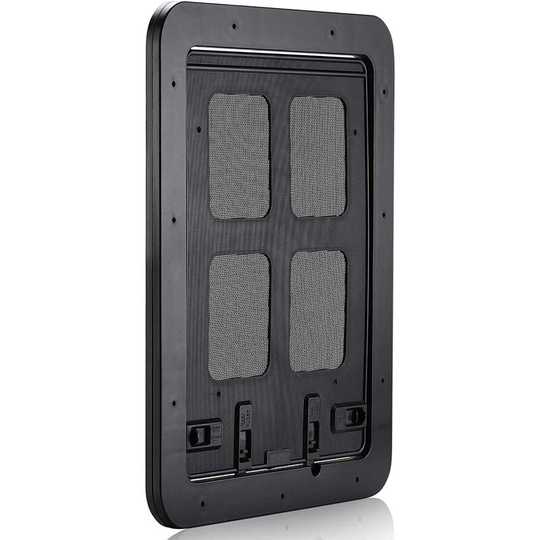 Dog Flap Cat Flap Fly Screen Door, 4-Way Locking Pet Flap Fly Screen (Black l) - Muff