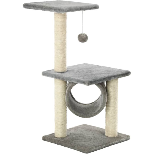 Cat Tree with Sisal Scratching Posts 65 cm Grey Vidaxl Grey
