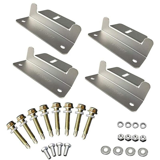 Solar Panel Clamp Aluminum Alloy Mounting Bracket with Screws and Nuts for Motorhome Boat Roofs 4 Pieces - Muff