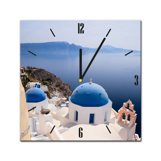 Glass clock - Santorini view