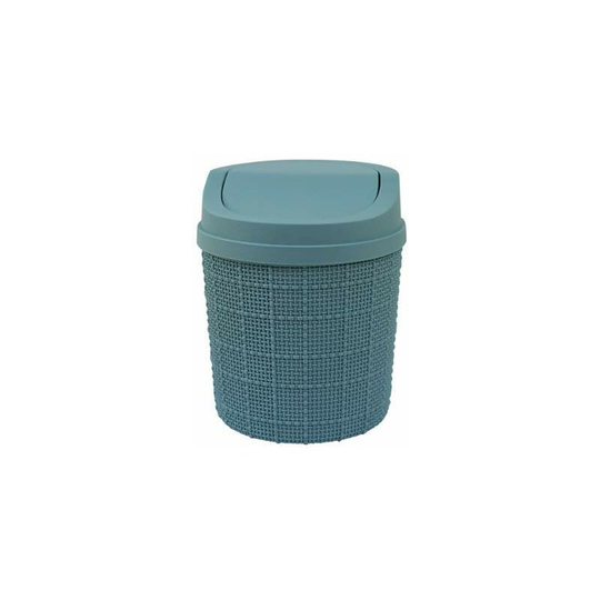 Table Trash Can with Swing Lid - 85g - Compact Design - for Bathroom - Blue - 11.5 x 16 cm
