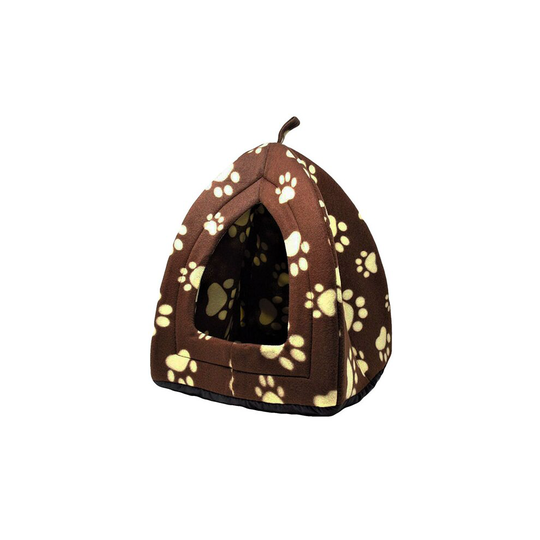 Cat Dog Puppy Pet Soft Padded Fleece Igloo House Bed