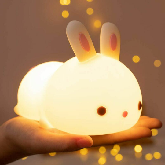 Naxunnn - Kidsy night light, baby night light, rechargeable children's night light, baby light upper tactile rabbit, portable silicon night light