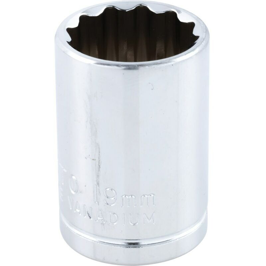 Yamoto Socket Bi-hexagon 1/2" Square Drive 19mm Chrome Vanadium (12-Point)