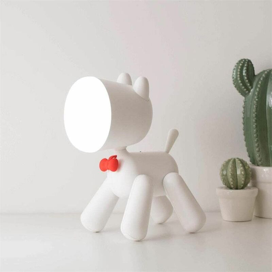 Briday - Creative led Desk Lamp Puppy Light Night Lamp led Desk Lamp usb Billable Desk Dog Light Puppy Shape Cute Kids Night Lamp (Body Color: wh)