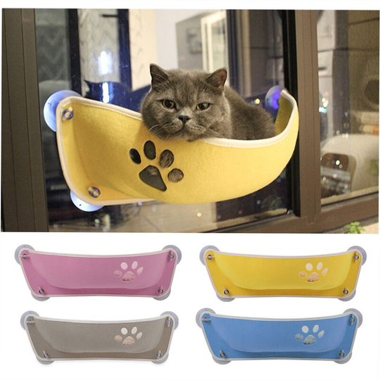 Cat hammock Fixed to window with suction cup Khaki