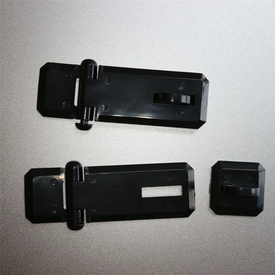 Black Acrylic Hinged Hasp and Staple Hasps, Plastic 60x27x18mm.Tanks, Displays