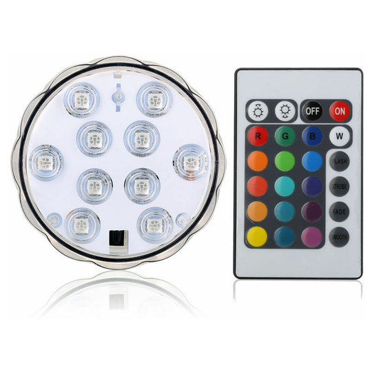 Remote control led waterproof electronic candle light colorful fixed color diving floating fish tank light