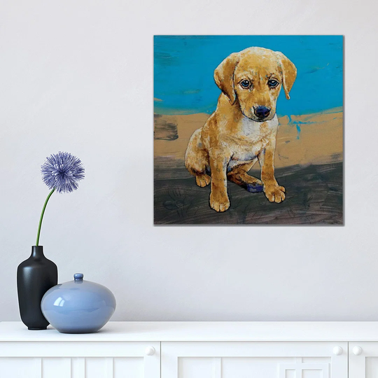 Yellow Lab Puppy by Michael Creese - Wrapped Canvas Painting