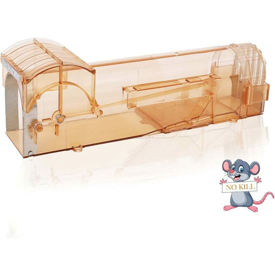 Transparent and Friendly Mouse Trap, No Need to Kill Mole Rat Traps, Reusable Smart Mouse Catch (1pcs Brown)