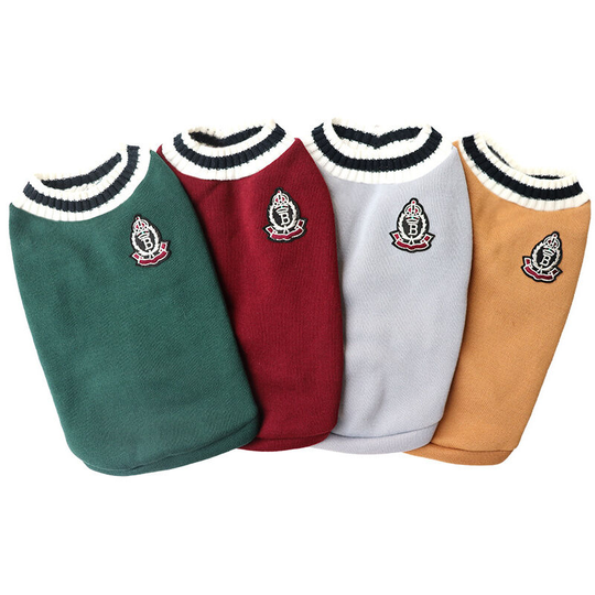 4 pieces Four pet clothes autumn and winter new knitted vest v -neck school style vest Teddy Bomei fashion dog clothes 35*30*21cm