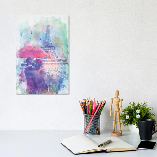 Eiffel Tower Love by Broken Bones - Wrapped Canvas Graphic Art